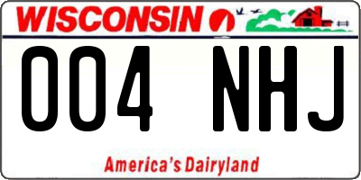 WI license plate 004NHJ