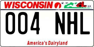 WI license plate 004NHL