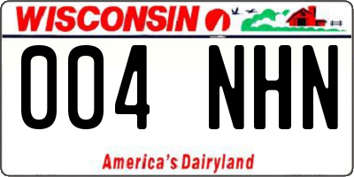 WI license plate 004NHN
