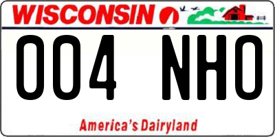 WI license plate 004NHO