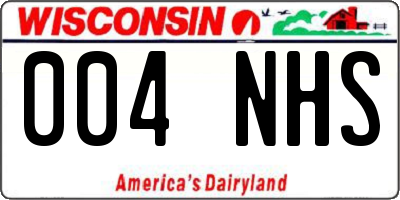 WI license plate 004NHS