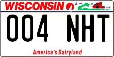 WI license plate 004NHT