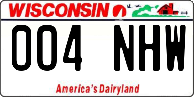 WI license plate 004NHW