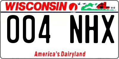 WI license plate 004NHX