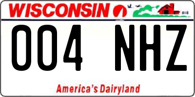 WI license plate 004NHZ