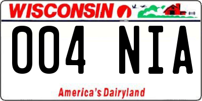 WI license plate 004NIA