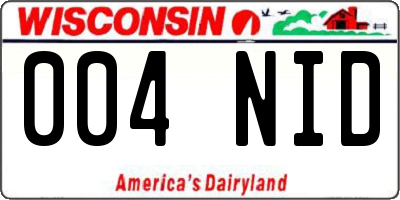 WI license plate 004NID