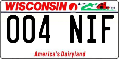 WI license plate 004NIF