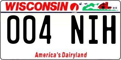 WI license plate 004NIH