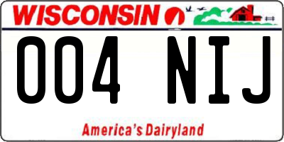 WI license plate 004NIJ