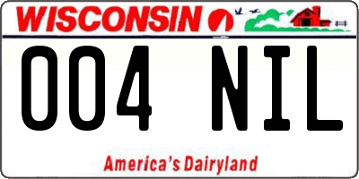 WI license plate 004NIL