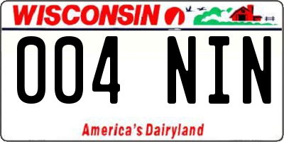 WI license plate 004NIN