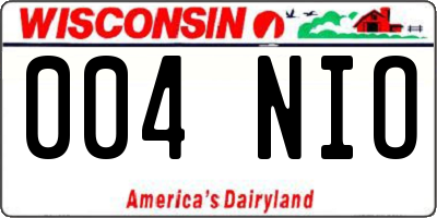 WI license plate 004NIO