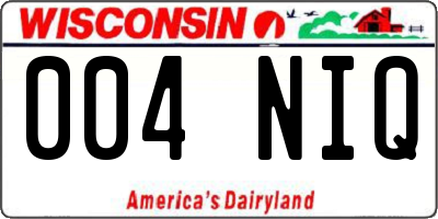 WI license plate 004NIQ