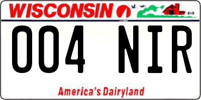 WI license plate 004NIR