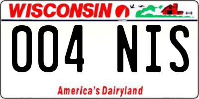 WI license plate 004NIS