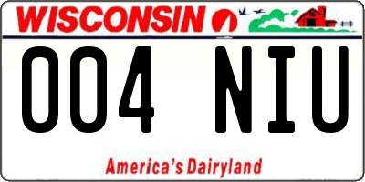 WI license plate 004NIU