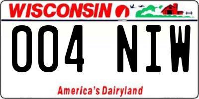 WI license plate 004NIW