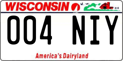 WI license plate 004NIY