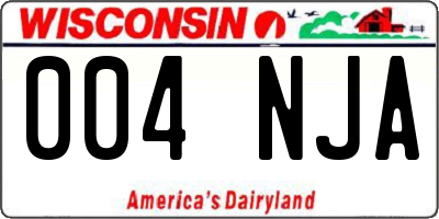WI license plate 004NJA