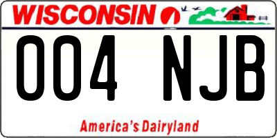 WI license plate 004NJB