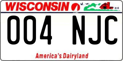 WI license plate 004NJC