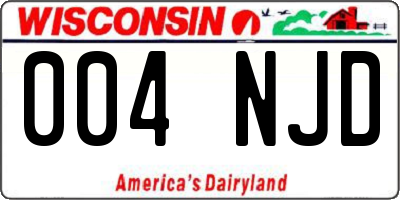 WI license plate 004NJD