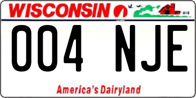 WI license plate 004NJE