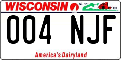 WI license plate 004NJF