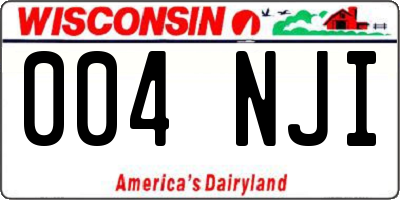 WI license plate 004NJI