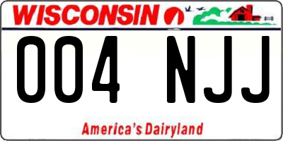 WI license plate 004NJJ