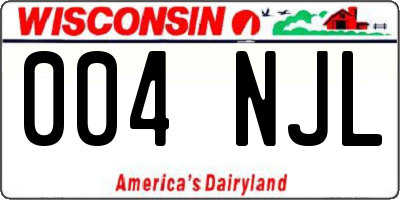 WI license plate 004NJL