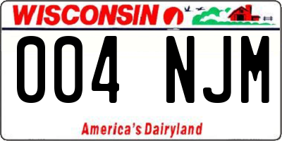 WI license plate 004NJM