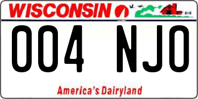 WI license plate 004NJO