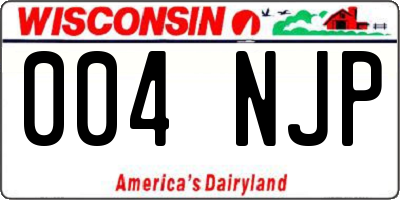 WI license plate 004NJP