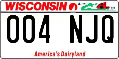 WI license plate 004NJQ
