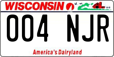 WI license plate 004NJR
