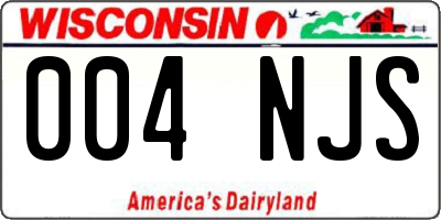 WI license plate 004NJS