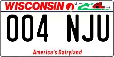 WI license plate 004NJU