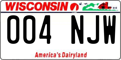 WI license plate 004NJW
