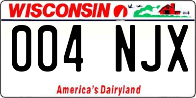 WI license plate 004NJX