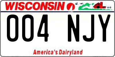 WI license plate 004NJY