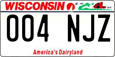 WI license plate 004NJZ