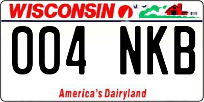 WI license plate 004NKB
