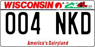 WI license plate 004NKD