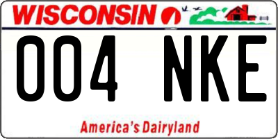 WI license plate 004NKE