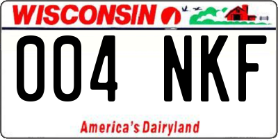 WI license plate 004NKF