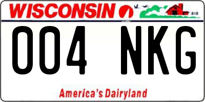 WI license plate 004NKG