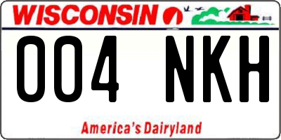 WI license plate 004NKH