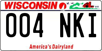 WI license plate 004NKI